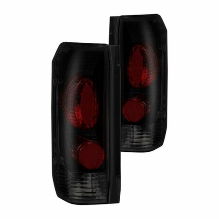 WHOLE-IN-ONE Black & Smoke Euro Style Tail Lights for 1987-1996 Xtune Ford F-150-F-250-F-350 WH3835998